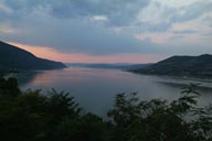 Rose, evening sky over Danube. Serbia.