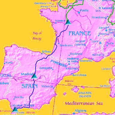 Map: Vienna to Algeciras