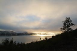 Reserva National de Cijara lake and sunrise. La Siberia.