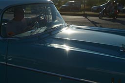 Sunlight.reflection on bonnet. 