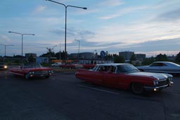 American vintage cars, dusk.