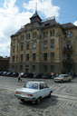 Lada L'viv, cobblestone square. Ukraine.