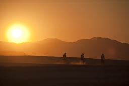 End of day walking in sunset, Baja California Sur, La Ribera.