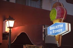 Giulietta y Romeo, icecream sign in La Paz, Baja California, Mexico..