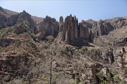 Canyon walls where Recowata Hot Springs are, Copper Canyon.