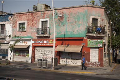 Colorful street corner, Guadalajara. 