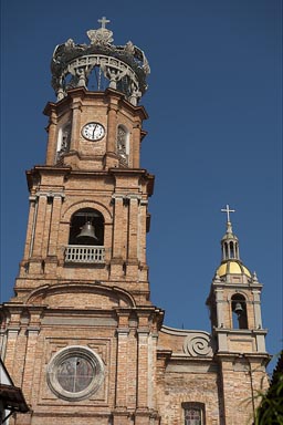 Church tower of Puerto Vallarta, Our Lady of Guadalupe' church.