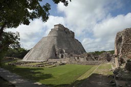 Uxmal, The Adivino, the Pyramid of the Magician. Maya site, Yucatan, Mexico.