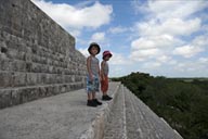 On top of Great (Main) Pyramid, Uxmal.