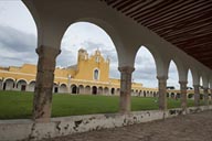 Arcades around atrium, Izamal, biggest after St. Peter in Rome.