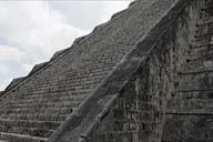 Detail west steps, Chichen Itza.