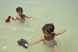 Treading water, blue Yucatan sea.