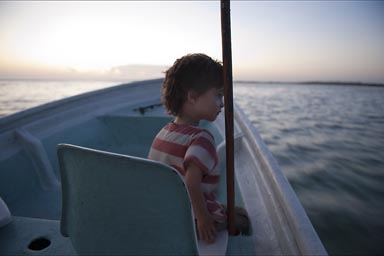 Daniel. Early morning, no food, cold, Rio Lagartos.