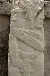 Stone carvings in palace Palenque.