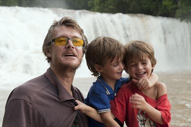 Me and the boys at the waterfalls Agua Azul, Chiapas.