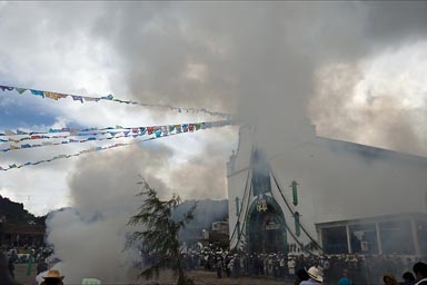 Smoke and fireworks, San Juan Chamula, Chiapas.