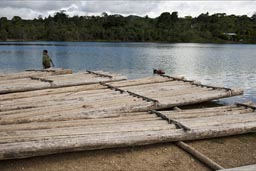 Lago Tziscao, wooden rafts, Chiapas.