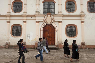 On cathedral plaza. San Cristobal de las Casas, Chiapas.