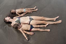 On a flat beach. Boca del Cielo, Pacific Ocean, Cjiapas.