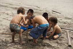 Boys make friendship quickly. Pacific Beach. Playa Bonfil near Acapulco.