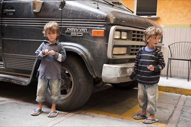 Scruffy boys, scruffy van. Cuernavaca.