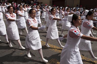 Chinese nurses, Cuernavaca, Mexico, Independence Day.