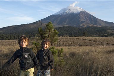 The twin boys and Popocateptl.