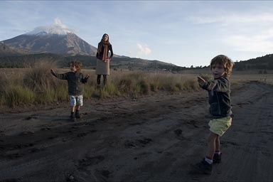 Christina dn the twin boys, Paso de Cortes, Mexico.