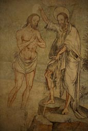 Most beautiful frescos, Tetela del Volcan. Joh the Baptist baptizing Jesus.