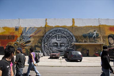 Calle Aldama Indio mural. Near Guerrero, Mexico City.