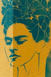 Frida Kahlo, grafiti Mexico City.
