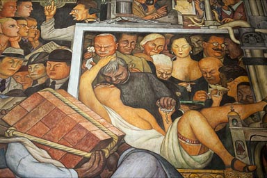 Detail in stair mural, Palacio Nacional.