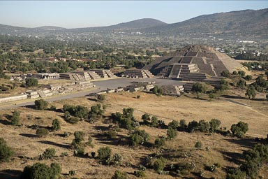 Pyramid of the Moon, Teotihuacan, teken from Pyramid of the Sun. Mexico..