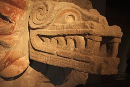 Feathered serpent, museum, Teotihuacan.
