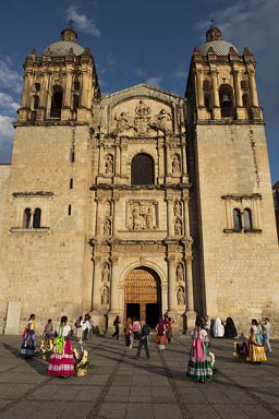 Carrying flowers to Santo Domingo. Oaxaca.