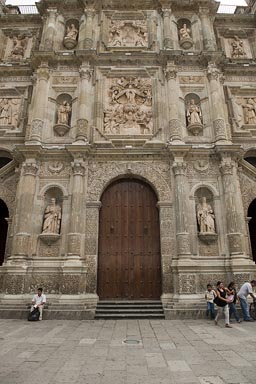 Front facade of Cathedral in Oaxaca.