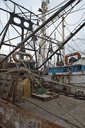 Rusting away fishing vessel in lagoon of Alvarado, Vera Cruz, Mexico.