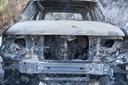 Burnt out Ford Explorer.