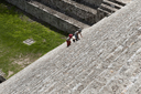 La Gran Piramide, boys on steps. Uxmal.