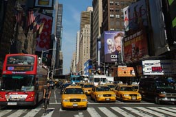 Taxis, Manhatten, New York.