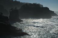 Sun reflects, Pacific Ocean, Cape Flatterey.