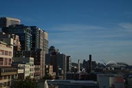 Seattle, Mount Rainier in background hazy.