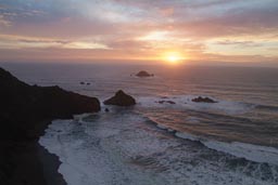 First sunset, California coast.