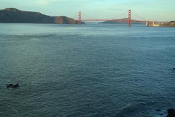 Golden Gate Bridge in a haze.