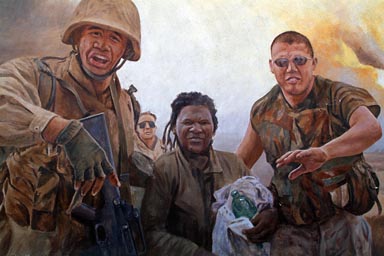 Marine Corps, Liberation of Kuwait painting, 29 Palms.