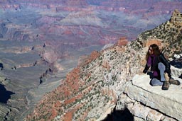 Starting South Kaibab trail, Christina.