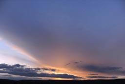 Sun lit evening skies. Eastern Oregon.