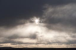 Evening sun breaks through. Desert Eastern Oregon.