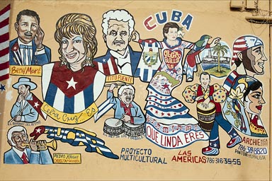 Detail of mural in Little Havanna, Miami.