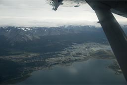 Ushuaia, Argentina from plane.